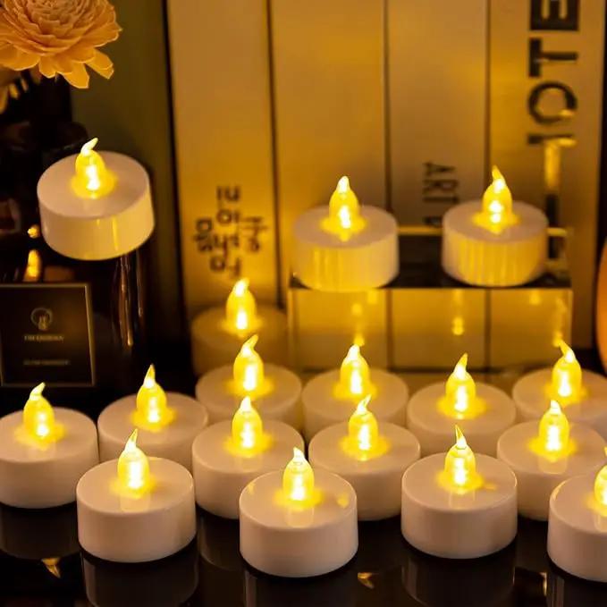 Tea Light Candles with Remote Control,24pack Flickering Flameless LED Candle,Long Lasting 400+Hours,Battery Operated with Timer for Home Decoration Seasonal &Festival Celebration WarmYellow by GreenHaven Gardens