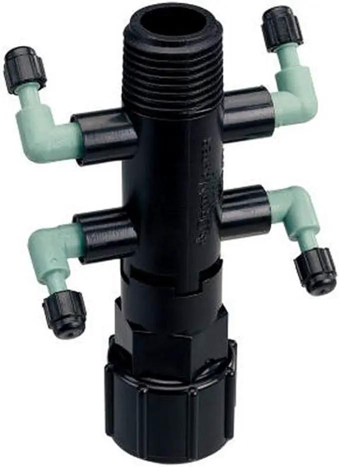 Orbit Drip System Shrub Adapter 4-Port Water Manifold for 1/4" Micro Tube, 69060 5-Pack by GreenHaven Gardens