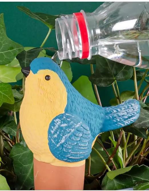 4 Pack Plant Watering Devices, Magpie Shape Terracotta Watering Spikes, Vacation Self Watering Planter Insert, Automatic Plant Waterer for Indoor Outdoor Plants (Smart Magpie) by GreenHaven Gardens
