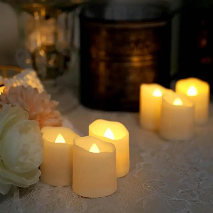 Rechargeable Tea Lights LED Flameless Christmas Candles, Set of 6 Electric Votive Tealights Flickering Candle with Remote Timer and Charging Holder for Home Centerpiece Party Holiday Decorations by GreenHaven Gardens