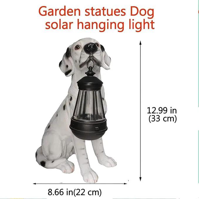 Garden Statues Dog Solar Hanging Light, Courtyard Resin Simulated Handicraft Dog Statue Ornament, Garden Yard Entrance Decoration. by GreenHaven Gardens