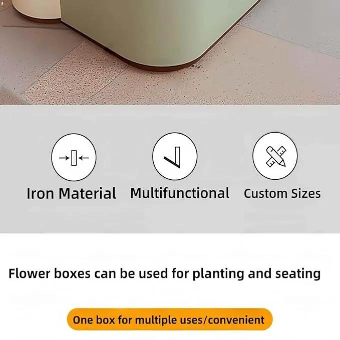 Outdoor Bench - Modern Outdoor Park Planter Bench Includes Luxurious and Simple Flower Box & Wooden Seating Area for Commercial Plaza,Food Court(47.24IN) by GreenHaven Gardens