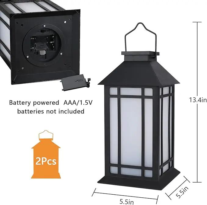13-Inch IP65 Waterproof Battery-Powered Outdoor Lantern with Led Flameless Candle and 6-Hour Timer - Decorative Lantern for Patio & Garden(2 Pack) by GreenHaven Gardens