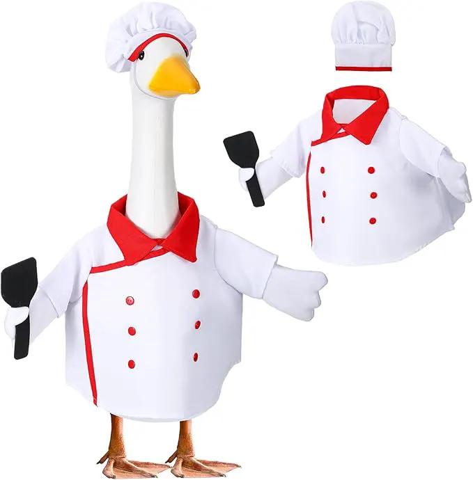Geyoga Chef Goose Outfit Costume Yard Lawn Porch Clothes for 23'' Plastic Goose Outdoor Patio Art Decoration by GreenHaven Gardens