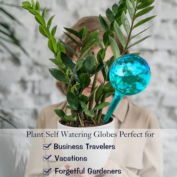 Plant Self Watering Globes - 10pcs Flower Self Watering Planter Insert, Plastic Self Watering Bulbs Auto for Plants, Garden Water Device Drippers System for Travel Business Trip Plant Self-Watering by GreenHaven Gardens