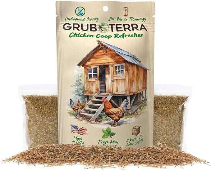 GrubTerra Coop Refresher Odor Freshener for Chicken Pen, Suitable for Chicken Waterer and Chicken Feeder, Smell Control Solution for Clean and Fresh Chicken Living Environment by GreenHaven Gardens