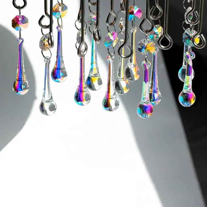 12pcs Raindrop Crystal Chandelier Prisms Parts, Hanging Crystals Beads for Chandeliers, Home Decoration by GreenHaven Gardens