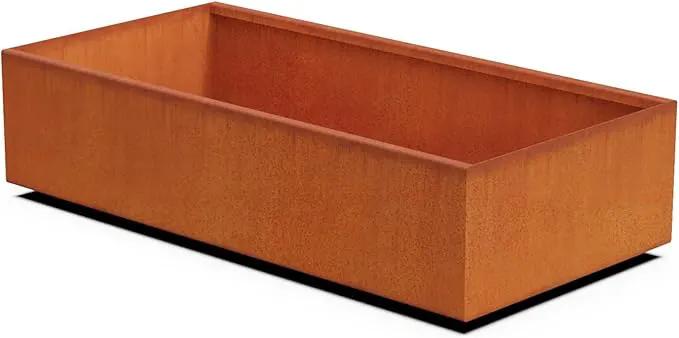 Corten Steel Planter Rectangle Outdoor Metal Garden Box Heavy Duty | Made in USA | Fully Assembled by GreenHaven Gardens