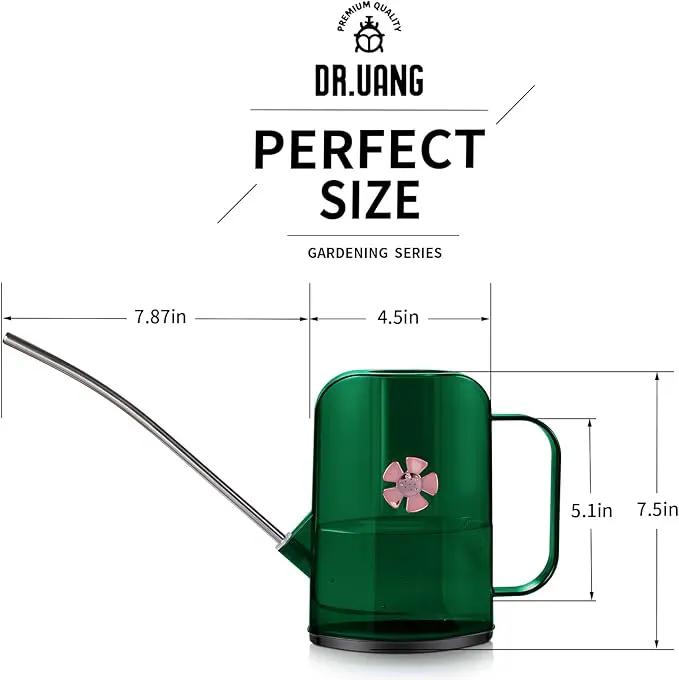 Watering Can Indoor for House Plants Small Watering cans with Long Spout Flower Model Sprinkler Head 1.2L (Green, 1.2L) by GreenHaven Gardens