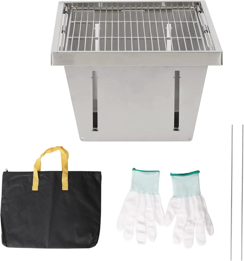 SUN-YE Charcoal Grill for IGT Table,Portable Grill with Carry Bag,Adjustable Furnace Burning Carbon Plate Height,Stainless Steel,Instantly Expands and Stores,1 Piece by GreenHaven Gardens