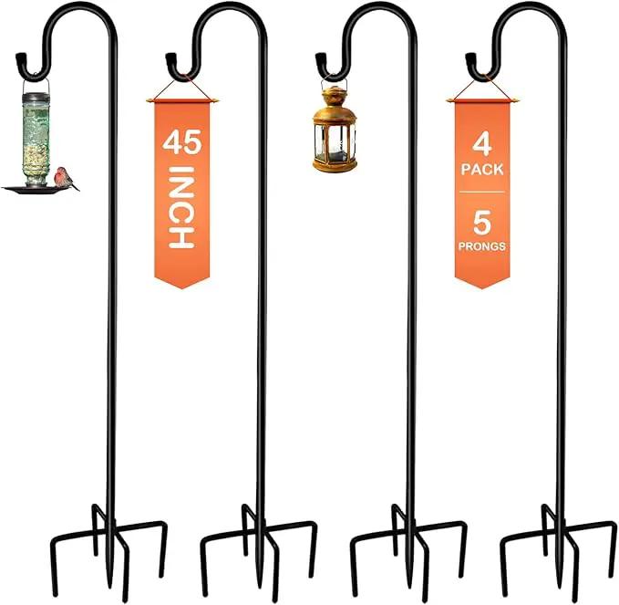 Ottsuls Shepherd-Hooks Adjustable for Bird-Feeder Lantern Plant-Hook Garden-Stake - Plant Stand Hanger for Outdoor Flower Basket, Bird Feeder Hanger Weddings Decor by GreenHaven Gardens