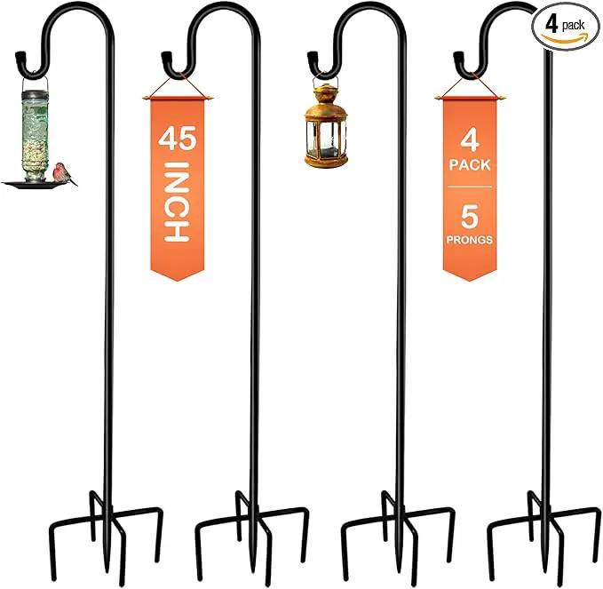 Ottsuls Shepherd-Hooks Adjustable for Bird-Feeder Lantern Plant-Hook Garden-Stake - Plant Stand Hanger for Outdoor Flower Basket, Bird Feeder Hanger Weddings Decor by GreenHaven Gardens