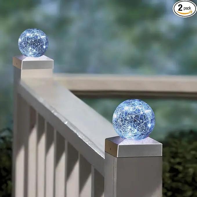 Solar Post Cap Lights Deck Fence 4x4 Outdoor Lighting for Garden, Patio (Cool White, 2 Pack) by GreenHaven Gardens
