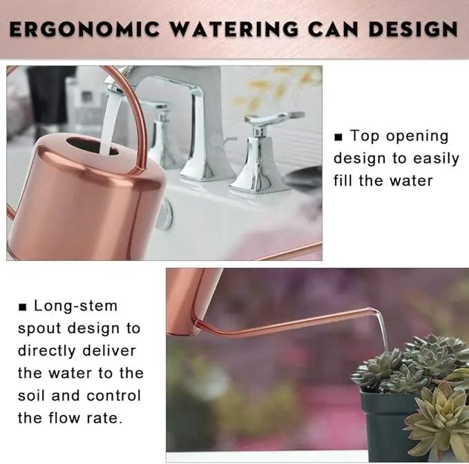 Remiawy Watering Can Indoor Outdoor Stainless Steel Watering Cans for House Plants Long Spout Water Can for Succulent Bonsai Garden Flower(40oz/1300ml) by GreenHaven Gardens