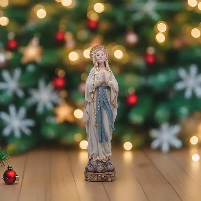 MeritMode 15" H Virgin Mary Praying Statue - Lourdes Catholic Collectible Figurine, Blessed Mother Figurine, Ideal Religious Gift for Home Décor & Outdoor Garden Decorations by GreenHaven Gardens