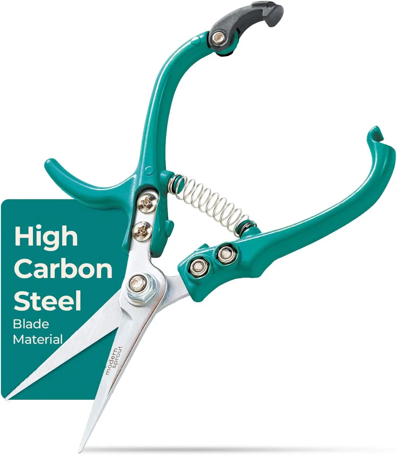 Modern Sprout Pruning Shears - Herb Snipping Scissors- Lightweight Gardening Tools W/Easy Lock - Flower Cutter Garden Shears - Carbon Steel Blade + Reusable Holster (Ocean, 1-Pack) by GreenHaven Gardens