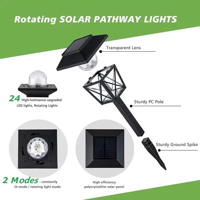 8 Pack Large Rotating Solar Lights Outdoor Waterproof 2 Modes Twinkling Decorative Lights for Garden Yard Pathway Walkway Decorations Landscape Lighting. (8) by GreenHaven Gardens