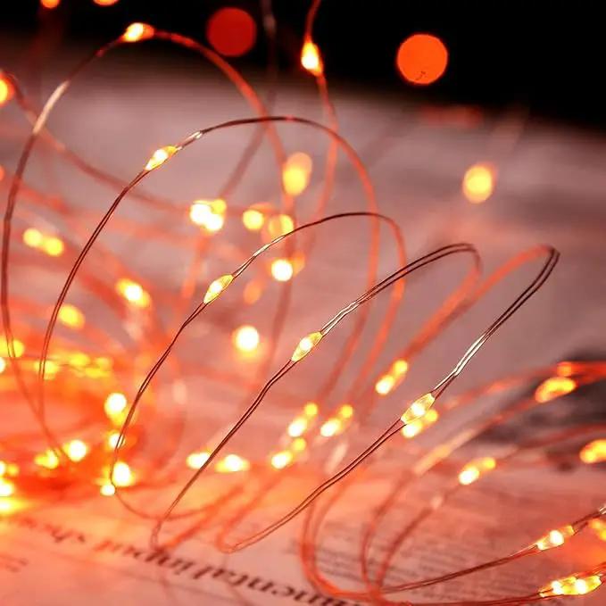 YEGUO 4 Pack Orange Solar Halloween Lights Outdoor Waterproof, Each 33ft 100 LED Solar Fairy Lights, 8 Modes Solar String Lights by GreenHaven Gardens