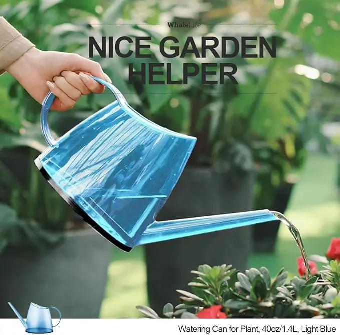 WhaleLife Indoor Watering Can for House Bonsai Plants (1.4L, Light Blue) by GreenHaven Gardens