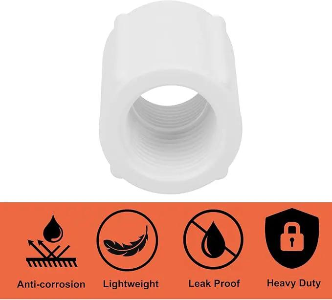 10Pack 1/2" Double Female Thread PVC Pipe Coupling Adapter Pipe Fitting Connector SCH40 1/2Inch Female to Female Threaded PVC Coupling Pipe Fitting for Sprinkler,Irrigation,Swimming Pools by GreenHaven Gardens