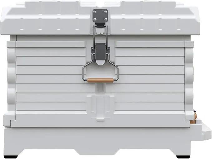 Ergo Insulated 10 Frame Bee Hive Set [NO Frames Included] (Single Hive, White Body Yellow Entrance) by GreenHaven Gardens