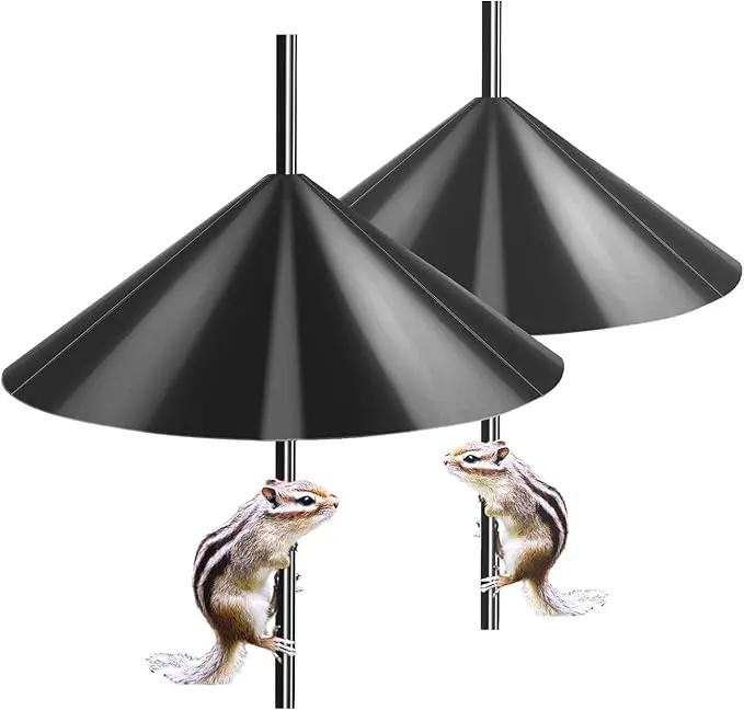 19-inch Squirrel Baffle, Squirrel-Proof for Bird Feeder Pole, Birdhouse Baffle for Shepherd's Hook in The Outdoors,(Black 2 Pack) by GreenHaven Gardens