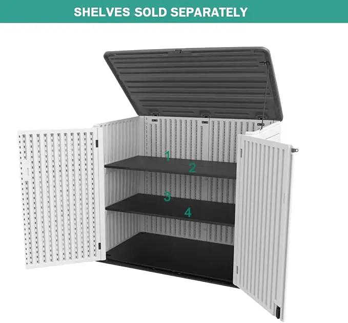 KINYING Horizontal Outdoor Storage Shed,47 Cu.ft Resin Outdoor Storage Cabinet Waterproof for Garden/Patio/Backyards by GreenHaven Gardens