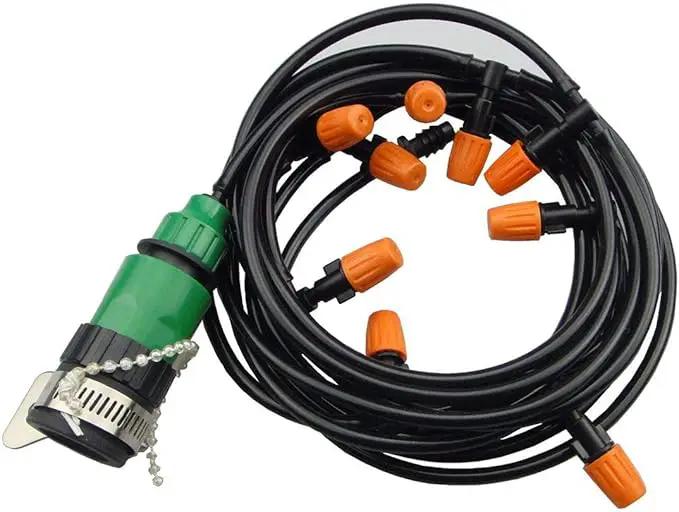 Drip Irrigation kit Plant Watering System Gravity Fed Irrigation Water Drip Setfor Garden Greenhouse Yard Lawn Home or Vacation Use 10M 4/7" Tube 10 Nozzles by GreenHaven Gardens