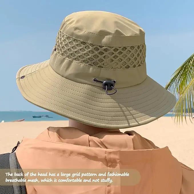 Fishing Hat, UPF50+ Wide Brim Sun Hat for Men Women, UV Protection Hiking Beach Bucket Hats Summer Safari Hat by GreenHaven Gardens
