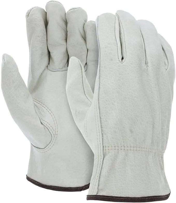 ATERET 24 Pairs Large Heavy Duty Durable Cowhide Leather Work Gloves I Driver Gloves for Truck Driving, Warehouse, Gardening, Farming by GreenHaven Gardens