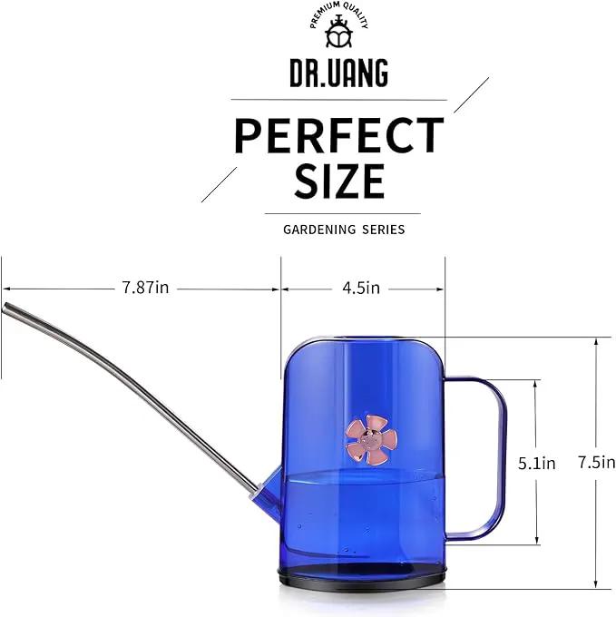 Watering Can Indoor for House Plants Small Watering cans with Long Spout Flower Model Sprinkler Head 1.2L (Blue, 1.2L) by GreenHaven Gardens