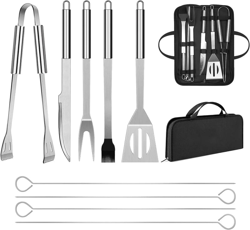 BBQ Utensil Set Stainless Steel Professional Barbecue Accessories Grill Tool with Bag Easy to Carry by GreenHaven Gardens