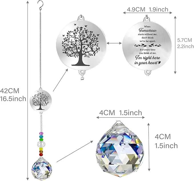 Memorial Gifts Crystal Suncatcher,Unique Sympathy Gifts for Loss of Loved One,Rainbow Maker Bereavement Gifts Box for Loss of Father Mom Dad Son Daughter Husband Brother Grandmother (Tree) by GreenHaven Gardens