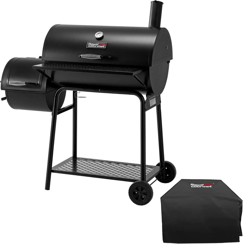 Royal Gourmet CC1830FC Charcoal Grill Offset Smoker (Grill + Cover), Black by GreenHaven Gardens