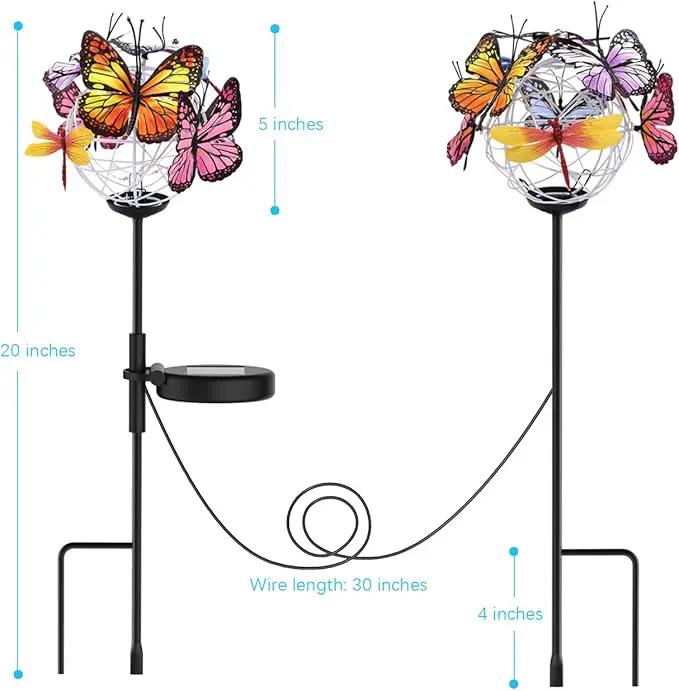 Aiscool Solar Powered Butterfly Garden Stake Lights (2 Pcs Butterfly Lights) by GreenHaven Gardens