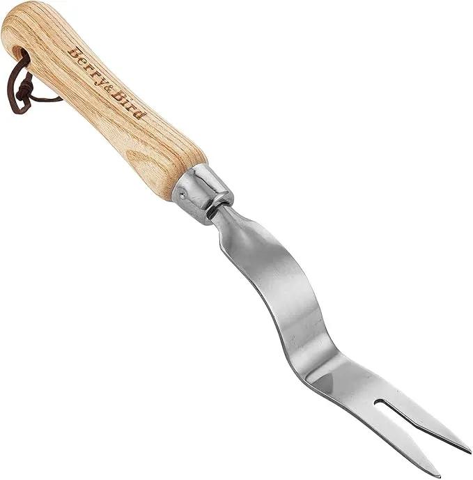 Berry&Bird Hand Weeder Tool, Stainless Steel Gardening Weed Puller, 12.1" Manual Weeding Removal Cutter Tool with Ash Wood Handle for Planting, Weeding, Flower & Vegetable Care in Garden Lawn Yard by GreenHaven Gardens