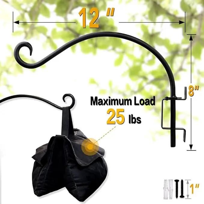 Qiang Ni Swivel Plant Hanger Bracket: Bird Feeder Hanger for Outdoor Wall Mount (12 - A, 12 Inch) by GreenHaven Gardens