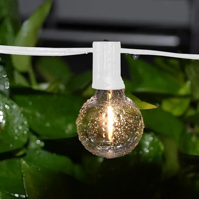 GOOTHY 50Ft LED String Lights, G40 LED Outdoor String Lights with 22 Shatterproof Globe LED Bulbs (2 Spare), Indoor/Outdoor Decoration String Lights for Patio Garden Bistro Backyard -White Wire by GreenHaven Gardens