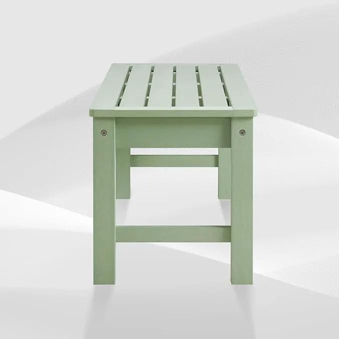 Psilvam Outdoor Bench, Two Person Poly Lumber Porch Bench, Weatherproof Garden Bench That Never Rot and Fade, All-Weather Patio Bench Suit for Garden, Porch, and Park (Green) by GreenHaven Gardens