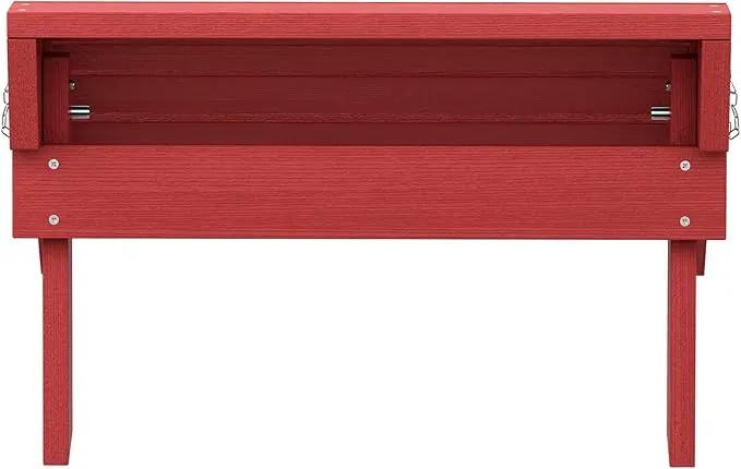 SERWALL Folding Adirondack Footrest, All Weather Adirondack Ottoman Without Assembly, Red by GreenHaven Gardens