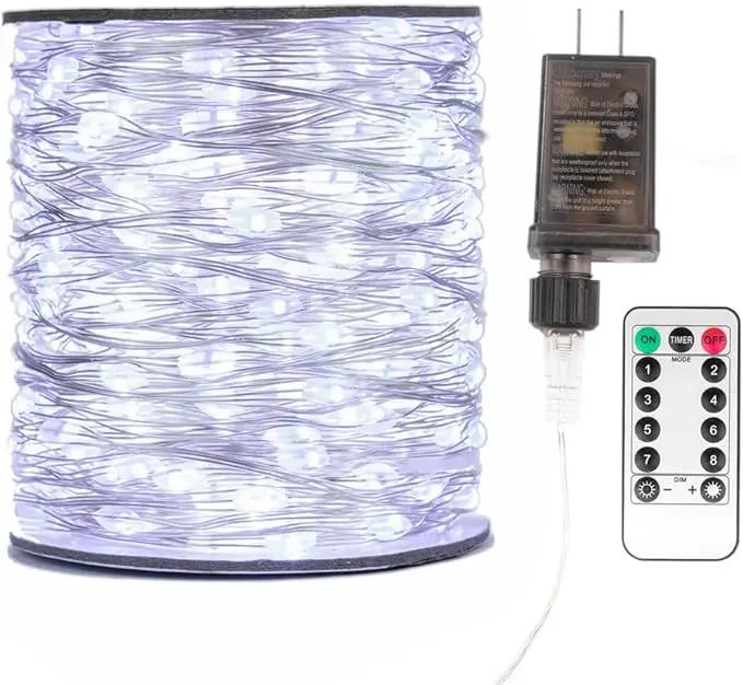 Fairy Lights Plug in,164FT 1000 LEDs Waterproof String Lights,Twinkle Light with Remote for Outdoor Indoor Christmas Wedding Birthday Garden Party Decorations,2 Inch Space,Cool White by GreenHaven Gardens