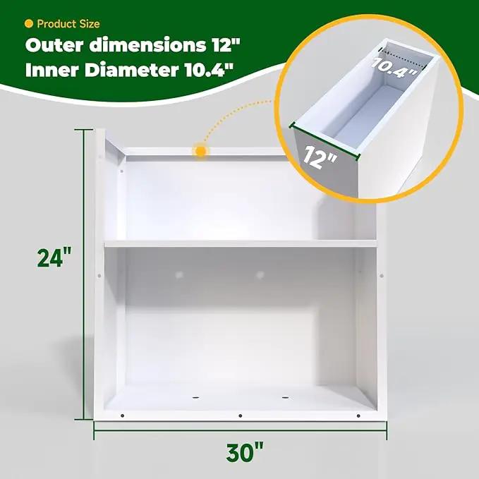 Galvanized Steel Metallic Heavy Planter for Outdoor Plants Metal Outdoor Planter Spliced Flower Box with Partitions for Outside,Indoor,Garden (White, 30 * 12 * 24) by GreenHaven Gardens
