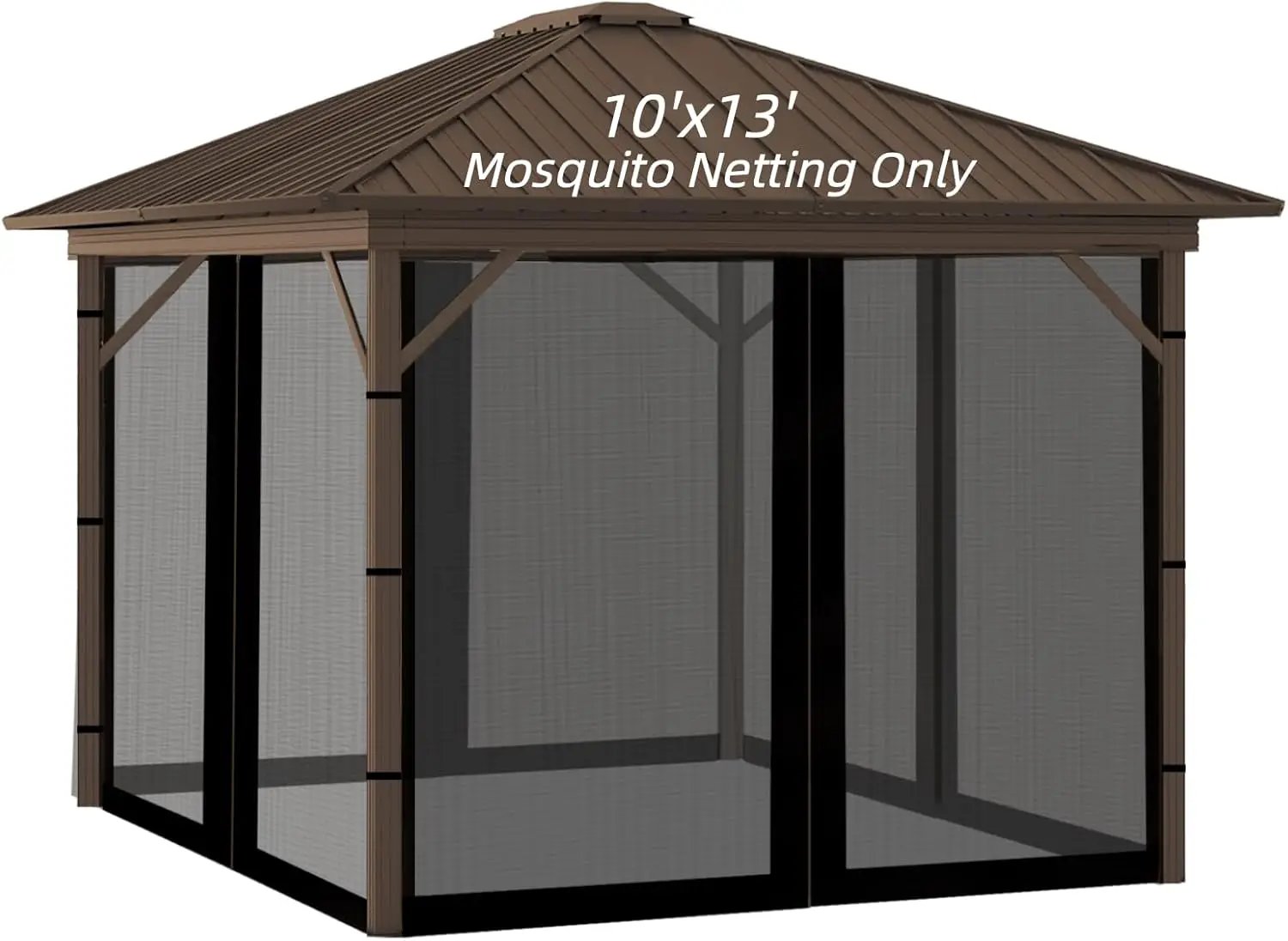 10x13FT Mosquito Netting for Gazebo,Pergola,Pop up Canopy Tent,4-Panel with Zipper for Outdoor Patio,Backyard (Black,Mosquito Net Only) by GreenHaven Gardens