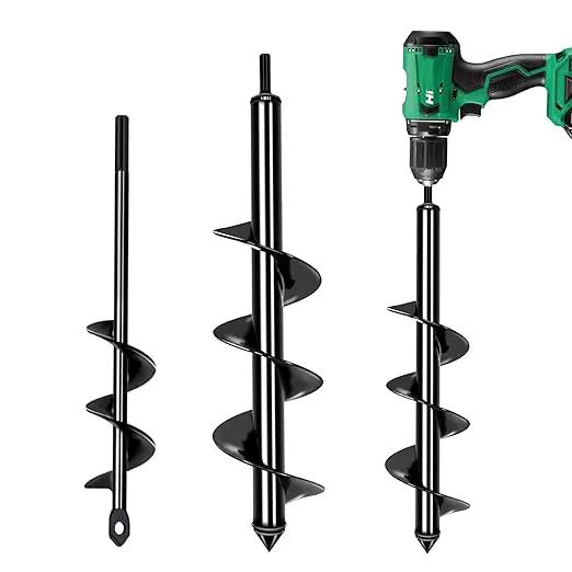 Garden Auger Drill Bit for Planting Set-1.6x16‘’ & 3.54x15.7'',Ground Earth Spiral Drill Bit for 3/8" Hex Drive Drill, Yard Auger Drill for Bulbs Planting, Hole Digger Flowers,Umbrella Holes by GreenHaven Gardens