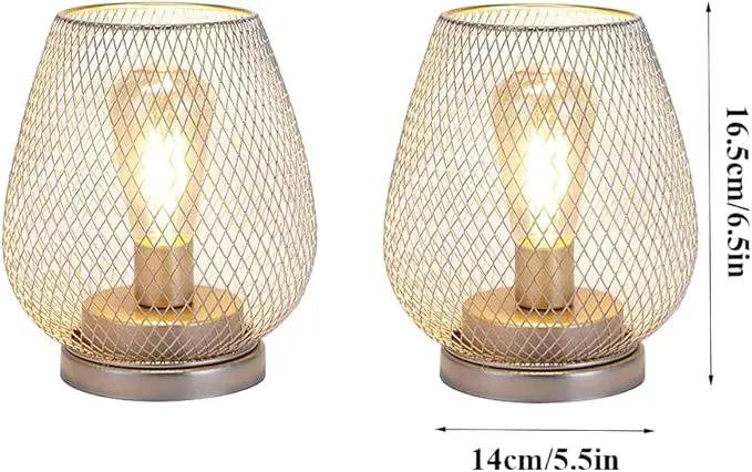 JHY DESIGN Set of 2 Metal Cage LED Lantern Battery Powered Cordless Accent Light with LED Great for Weddings Parties Patio Events for Indoors Outdoors(Silver) by GreenHaven Gardens