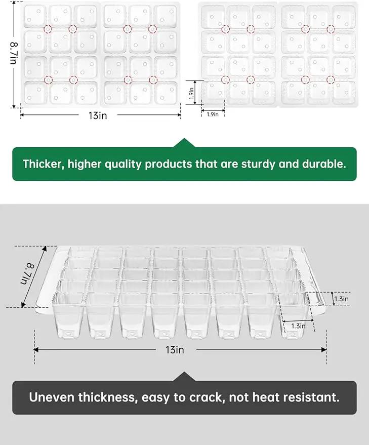 Large Seed Starter Trays with Heat Mat, Seed Starter Kit with 48 Full Spectrum LEDs, 24 Large Cells Seed Germination Kit with Adjustable Humidity Vents for Indoor Plants Seeds Starting by GreenHaven Gardens