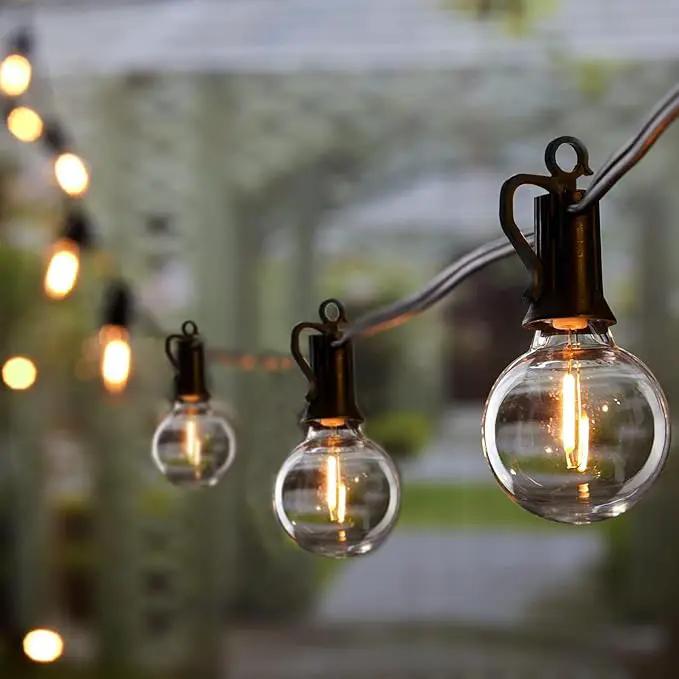 Brightown Outdoor String Lights - Connectable Dimmable LED Patio String Lights with G40 Globe Plastic Bulbs, All Weatherproof Hanging Lights for Outside Backyard Porch (50 ft - 25 LED Bulbs) by GreenHaven Gardens
