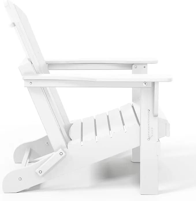 Westin Outdoors Laguna WO Home Outdoor Adirondack Folding Chair Lounger Seat Traditional Retro Home Furniture for Beach, Balcony, Backyard, Lawn, Patio, Pool, Deck, Garden (White) by GreenHaven Gardens