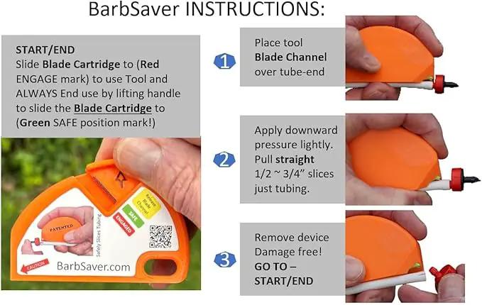 BarbSaver Drip Irrigation Cutter Tool – Reuse Barbed Parts, Fittings, In-Line Emitters, Drippers, Bubblers and Micro-sprayers, by Easily Cutting Away 1/4" Micro-drip Tubing. by GreenHaven Gardens