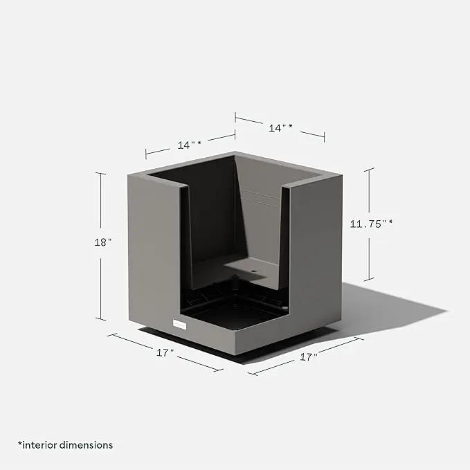 Veradek Block Series Cube Plastic Planter - Large Square Planter for Indoor or Outdoor Patio/Garden | Durable All-Weather Use with Drainage Holes | Modern Décor for Tall Plants, Trees, Flowers by GreenHaven Gardens